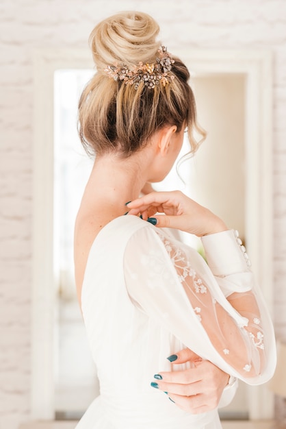 Bride with wedding dress