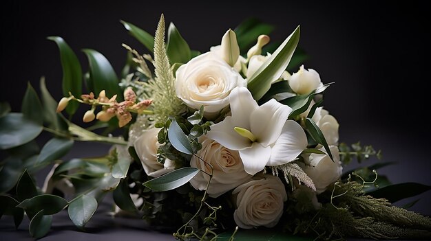 brides bouquet bunch of flowers photo realistic