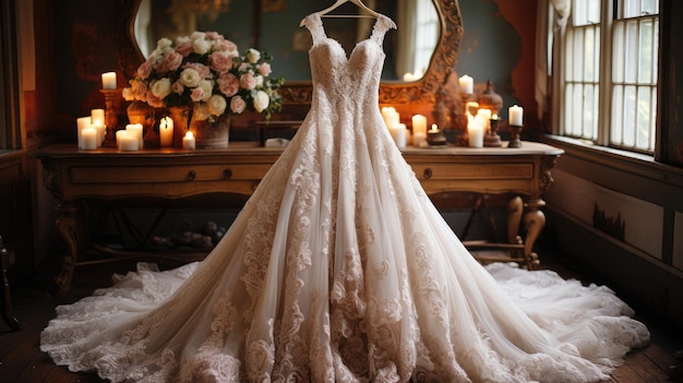 Шикарное свадебное платье невесты