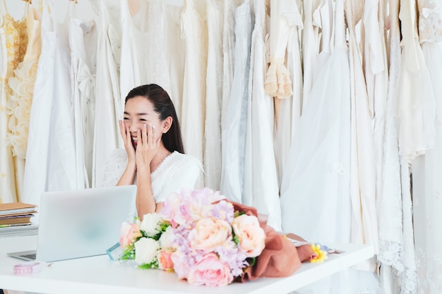 Bridesmaid dress rehearsal at the tailor shop.