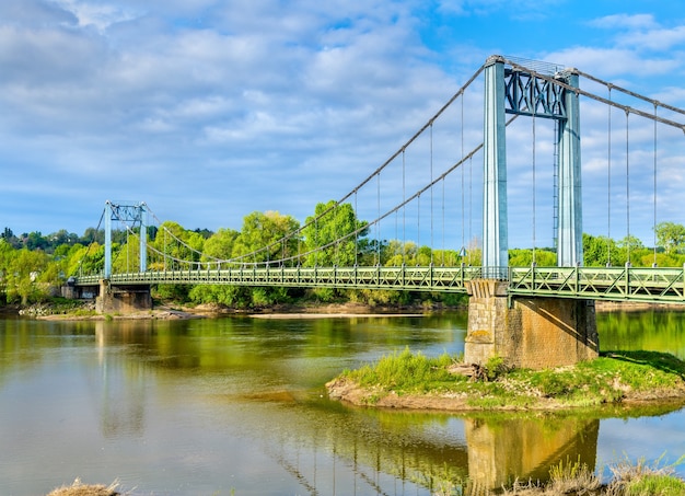 Bridge across the Loire at Gennes - France, Maine-et-Loire