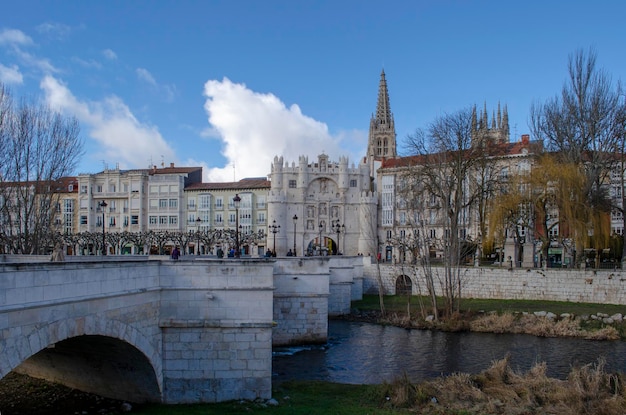 Bridge and Arch of Santa Maria Burgos Spain