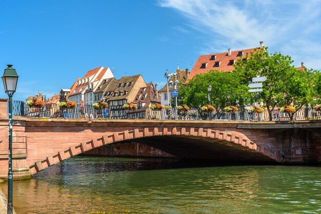 Bridge over canal in city