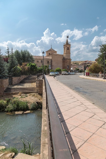 Bridge to the church in Molina de Aragon Guadalajara Spain