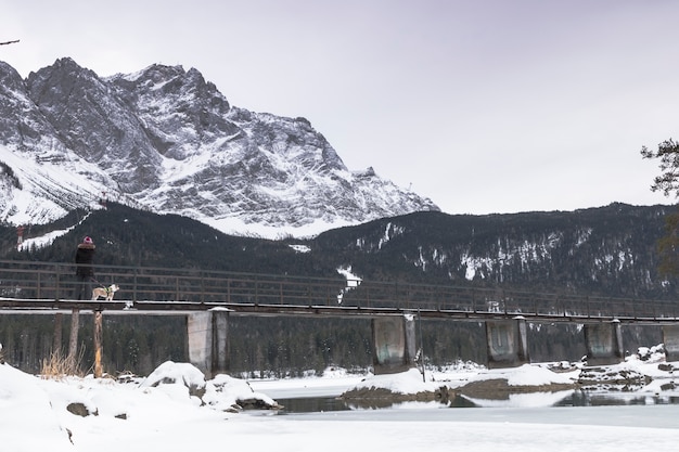 Bridge over the lake eibsee