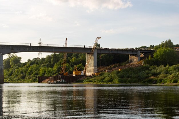 Bridge in light of sun at sunset