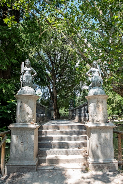 Bridge Mermaids in the park Sempione in Milan Italy