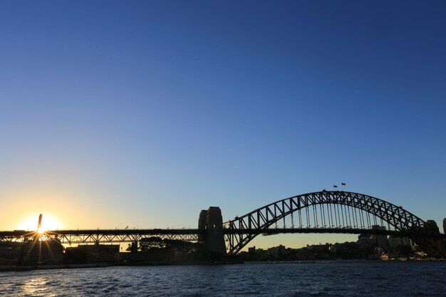 Bridge over river against clear sky