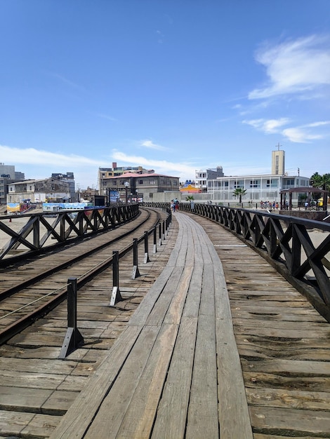 Bridge over river against sky