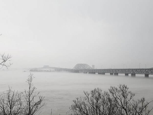 Bridge over river against sky