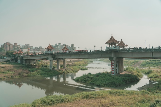 Bridge over river against sky