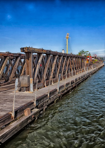 Bridge over river against sky