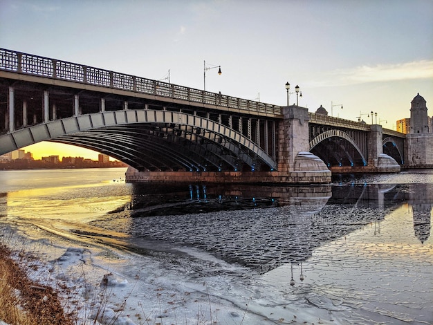 Photo bridge over river against sky