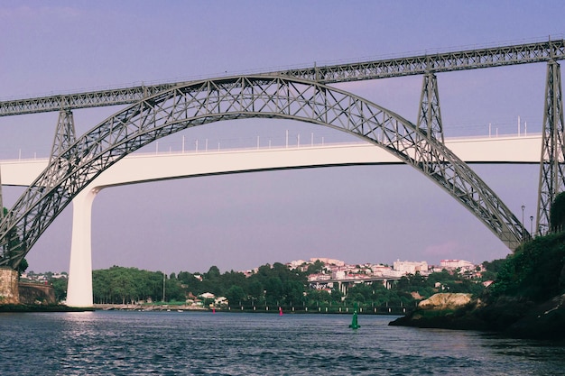 Foto ponte sul fiume contro il cielo