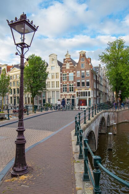 Bridge over river in city