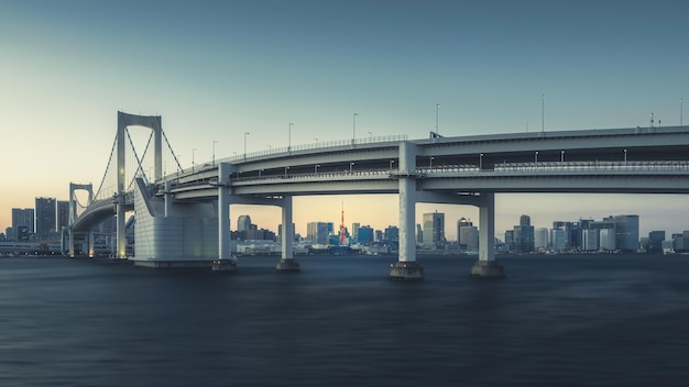 都市の川を越えた橋