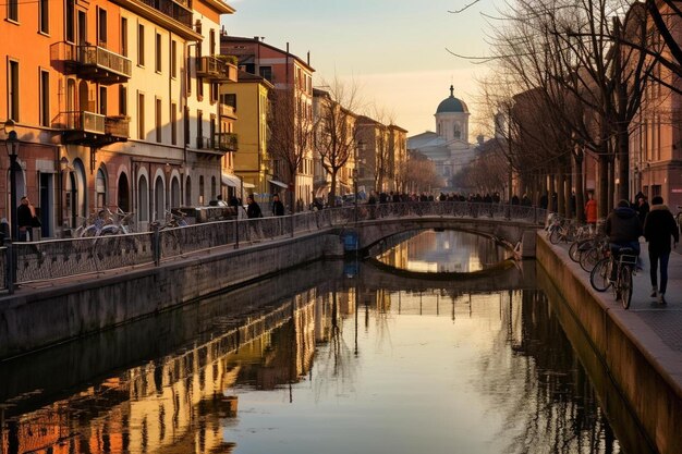 a bridge over a river with a bridge and a building in the background