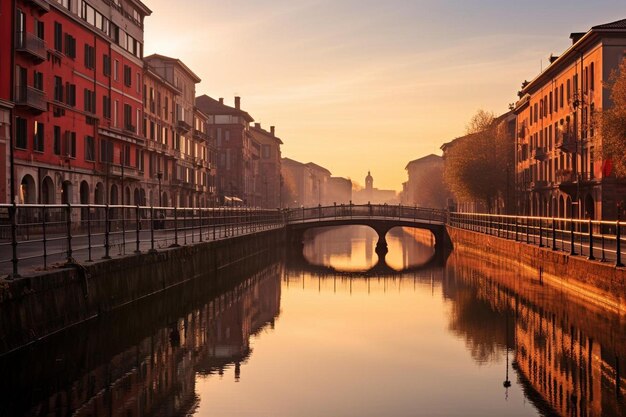 a bridge over a river with buildings and a bridge