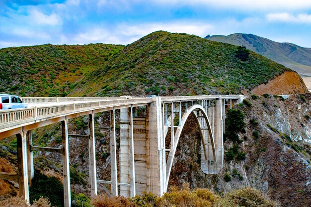 Photo bridge over river