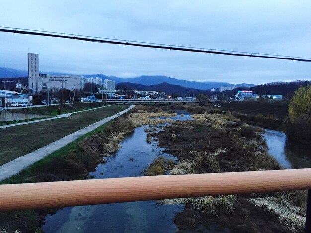 Photo bridge over river