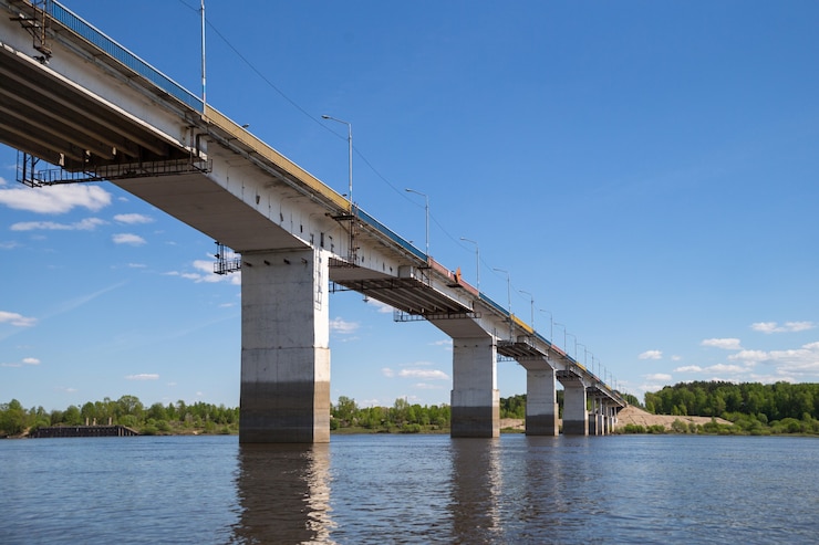 Photo bridge over river