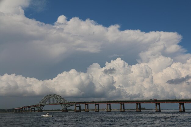 Bridge over sea against sky