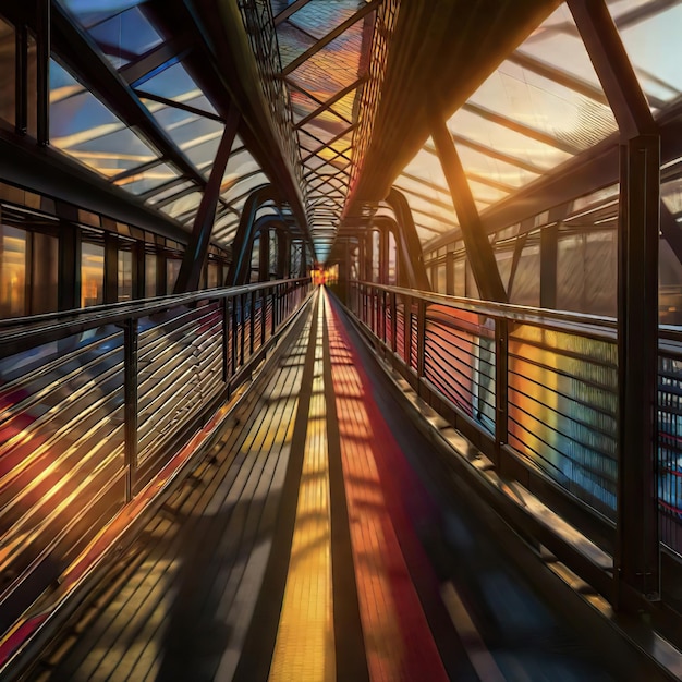 Bridge that has a lot of glass walls architecture photography stunning light reflections