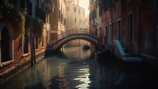 Bridge in Venice Italy Generative Ai