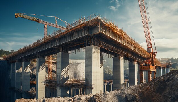 Bridge and viaduct construction works photoshoot