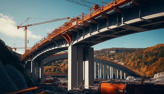 Bridge and viaduct construction works photoshoot