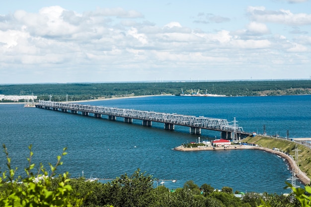 Bridge over the volga river in ulyanovsk