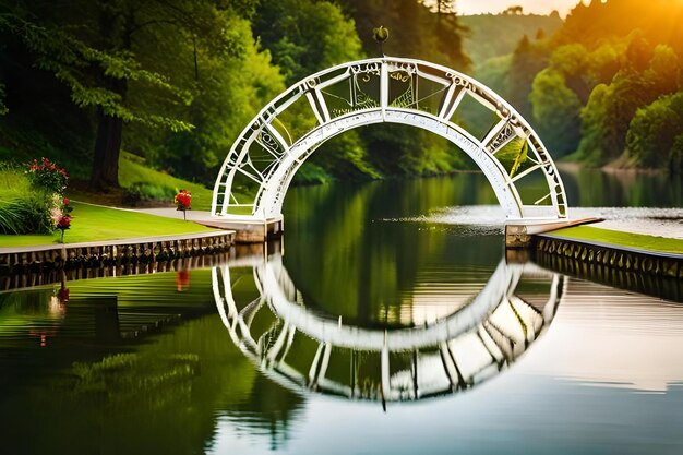 Photo a bridge with the word 