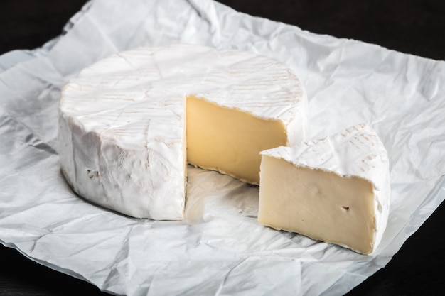 brie cheese on a plate on the table