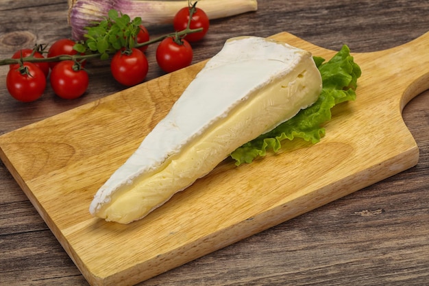 Brie cheese triangle served salad