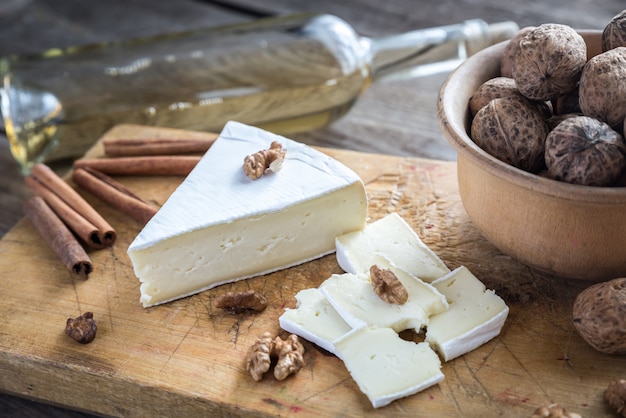 Brie cheese with nuts