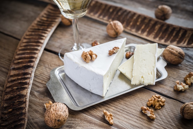 Brie cheese with nuts