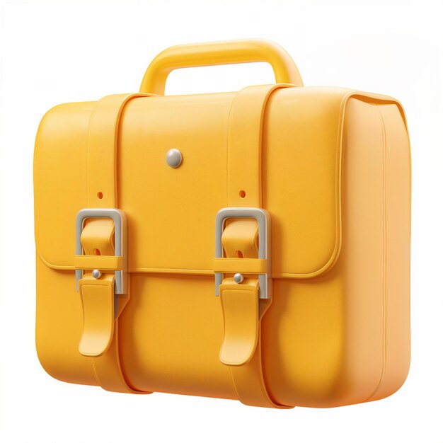 briefcase icon 3D render white background generative AI