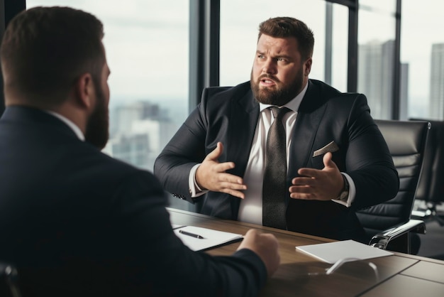 Briefing van de directeur voor grote maten aan het personeel