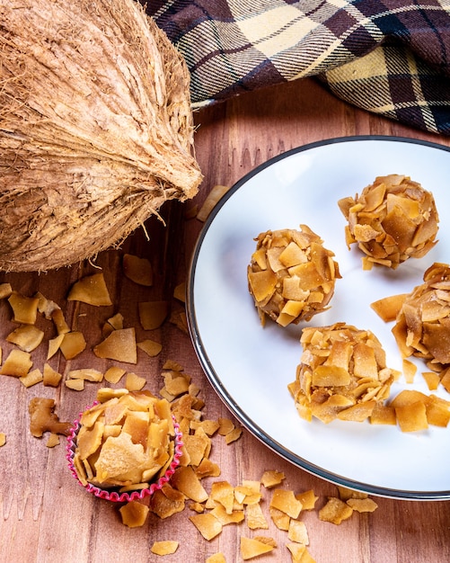 写真 ブリガデイロ。伝統的なブラジルのチョコレート菓子。