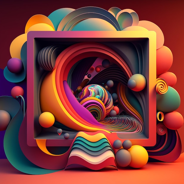 Bright 3D abstract illustration