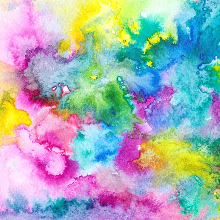 Photo 明るい抽象的な背景多色水彩スプラッシュ表現主義絵画