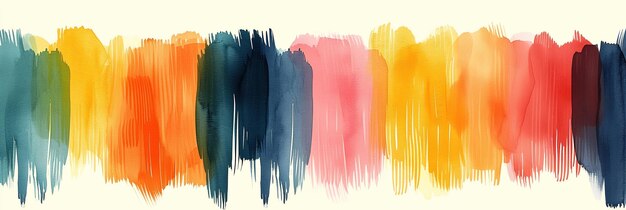 Bright abstract background of watercolor brush strokes in rainbow colors horizontal banner wallpaper screensaver