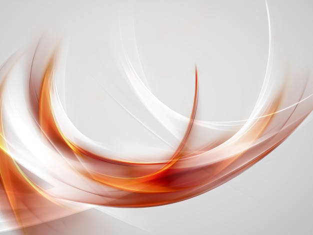 Bright abstract background with orange, red and white smooth lines