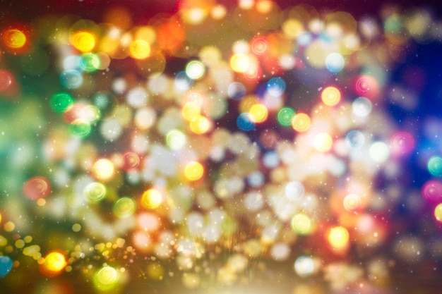 Photo bright abstract circular bokeh background blur on a dark background