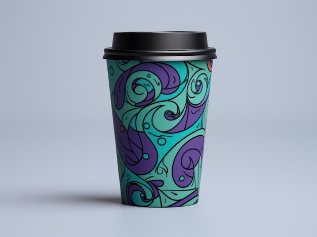 bright abstract coffee cup mockup product photo