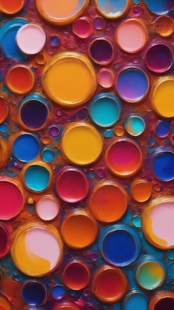 Bright abstract multicolored background with oil circles