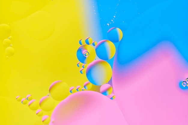 Bright abstract multicolored background with oil circles