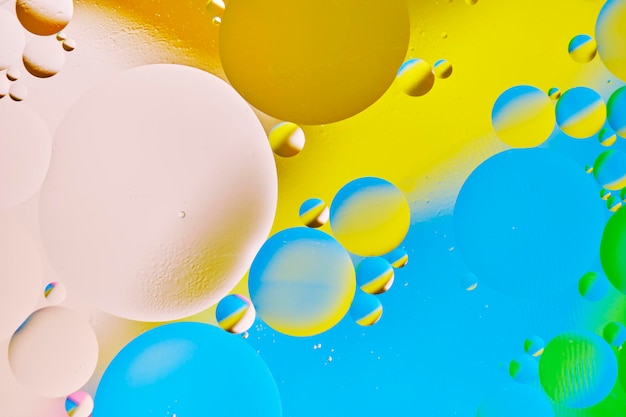 Bright abstract multicolored background with oil circles