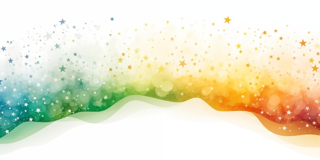 Bright abstract rainbow background with stars Backdrop poster advertising banner design