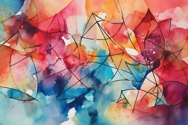 Bright Abstract watercolor drawing on a paper image generate ai